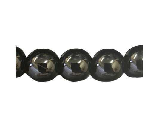 Round Glass 8mm Jet Black Apprx. 50