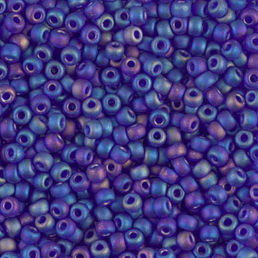 8/0 Miyuki Round Rocaille Matte Tran Cobalt