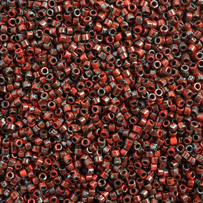 Miyuki Delica 11/0 5.2g Vial Picasso Opaque Red Garnet