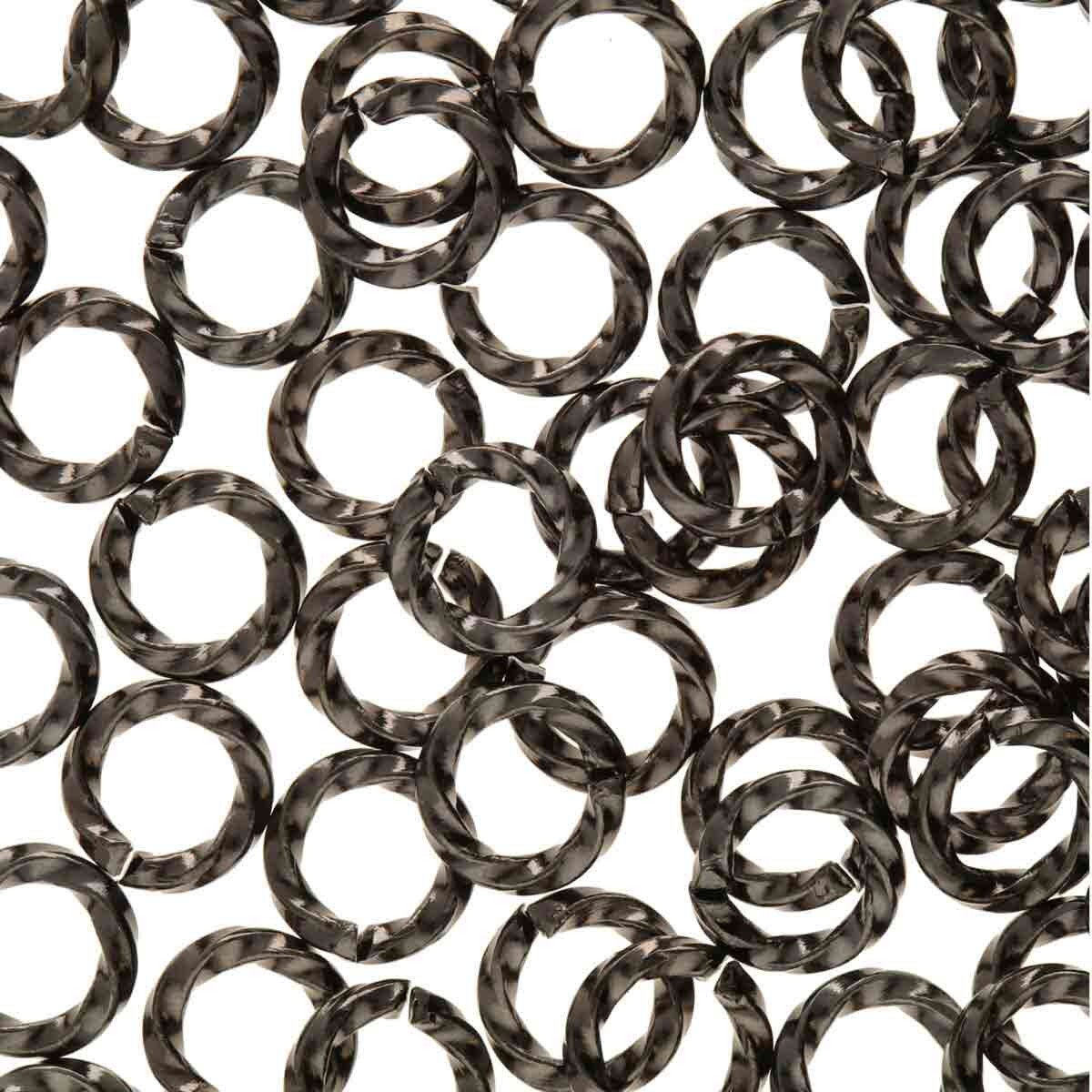 Jump Ring 6mm Twisted Black Oxide -144/Bg
