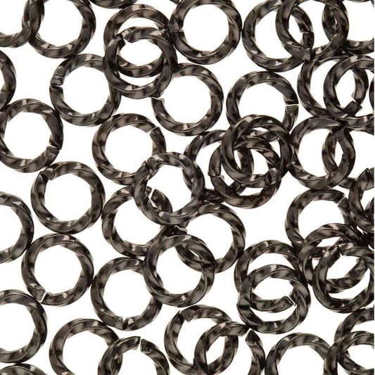 Jump Ring 6mm Twisted Black Oxide -144/Bg