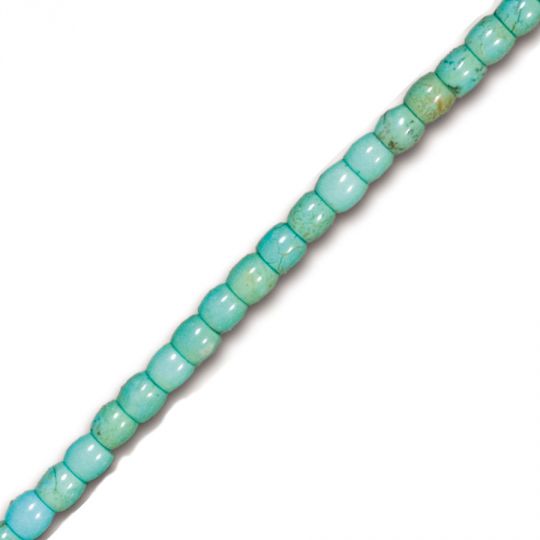 Blue Green Turquoise Drum Beads - 6x6mm