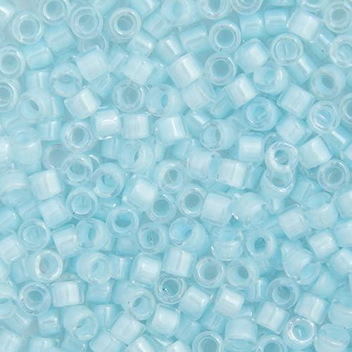 Miyuki Delica 11/0 5.2g vial Aqua AB Lined-Dyed