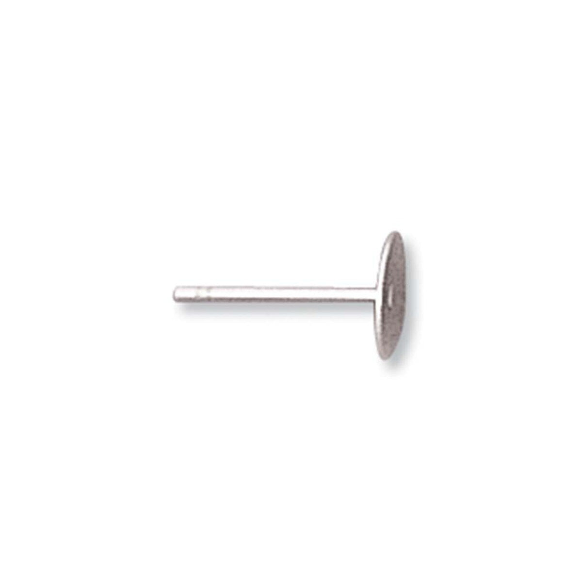 Earring Post, Flat, Stainless Steel, 6x12 mm, 144/Bag