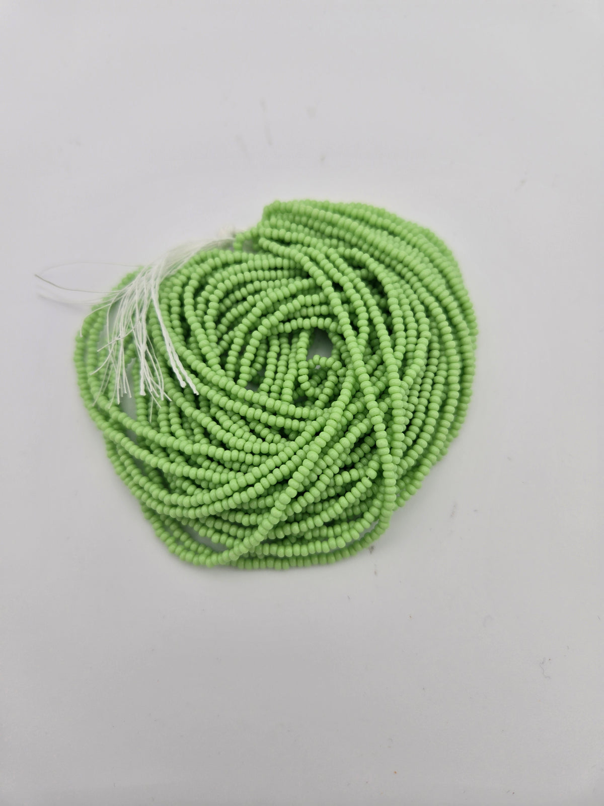 Czech Seed Bead 11/0 Op Pale Green Strung