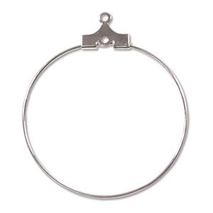 Hoop 30 Mm W/ Hole Silver Plate (36 Pcs)
