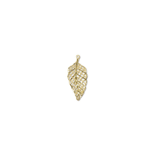 G/F 30x13mm Leaf Pendant 0.78gm